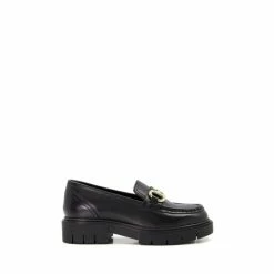 Dune London Girls Leather Chunky Snaffle Bar Loafers