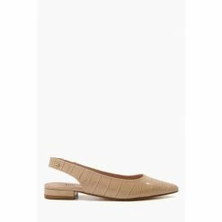 Dune London Natural Caramello Flat Point Quilt Heels