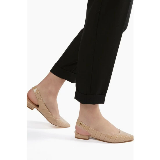 Dune London Natural Caramello Flat Point Quilt Heels 7 Dune London Natural Caramello Flat Point Quilt Heels - Image 5