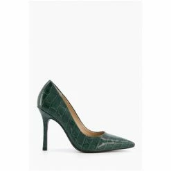 Dune London Green Belaire Pointed Toe Mid Heel Court Shoes -Dune London Sales unnamed file 773