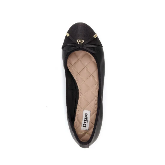 Dune London Womens Black Wf_Hartlyn Toe Cap Bow Ballerina Pumps 5 Dune London Womens Black Wf_Hartlyn Toe Cap Bow Ballerina Pumps - Image 3