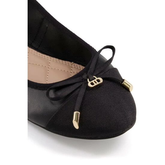 Dune London Womens Black Wf_Hartlyn Toe Cap Bow Ballerina Pumps 6 Dune London Womens Black Wf_Hartlyn Toe Cap Bow Ballerina Pumps - Image 4