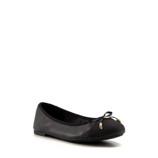 Dune London Womens Black Wf_Hartlyn Toe Cap Bow Ballerina Pumps 7 Dune London Womens Black Wf_Hartlyn Toe Cap Bow Ballerina Pumps - Image 5