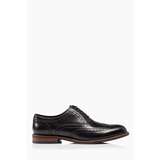 Dune London Black Wide Fit Smart Heavy Brogue Shoes 3 Dune London Black Wide Fit Smart Heavy Brogue Shoes