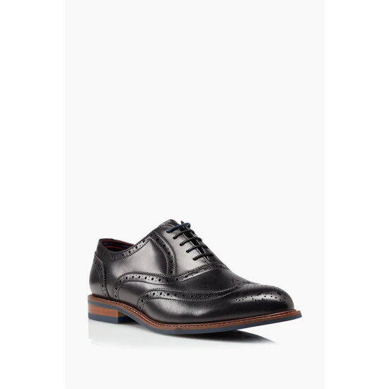 Dune London Black Wide Fit Smart Heavy Brogue Shoes 4 Dune London Black Wide Fit Smart Heavy Brogue Shoes - Image 2