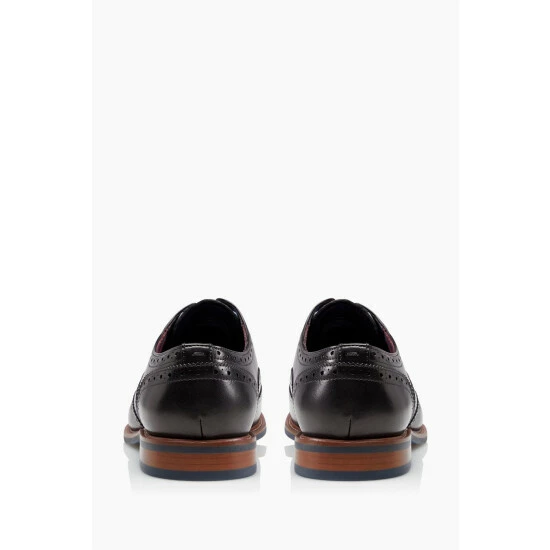 Dune London Black Wide Fit Smart Heavy Brogue Shoes 6 Dune London Black Wide Fit Smart Heavy Brogue Shoes - Image 4