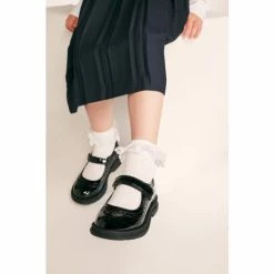 Dune London Girls Patent Chunky Sole Mary Jane Brogue Black Shoes -Dune London Sales unnamed file 794