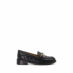 Dune London Girls Quilted Leather Snaffle Black Trim Loafers -Dune London Sales unnamed file 809