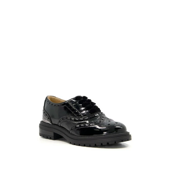 Dune London Girls Leather Tracker Sole Black Brogue Shoes 4 Dune London Girls Leather Tracker Sole Black Brogue Shoes - Image 2