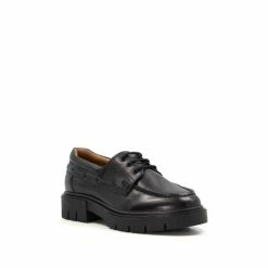 Alternative view of Dune London Girls Leather Chunky Lace Up School Black Shoes