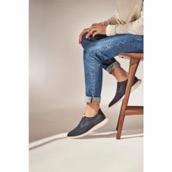 Dune London Blue Barleigh Knit Brogue Wedges