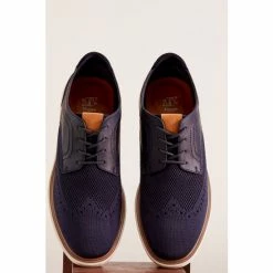 Dune London Blue Barleigh Knit Brogue Wedges -Dune London Sales unnamed file 917