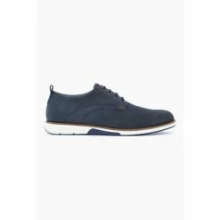 Alternative view of Dune London Blue Balad Punched Plain Wedge Gibson Shoes