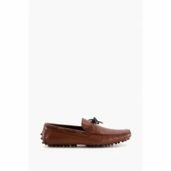 Dune London Brown Bound Bobble Sole Woven Slip-Ons