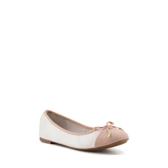 Dune London Hartlyn White Toe Cap Bow Ballerinas 4 Dune London Hartlyn White Toe Cap Bow Ballerinas - Image 2