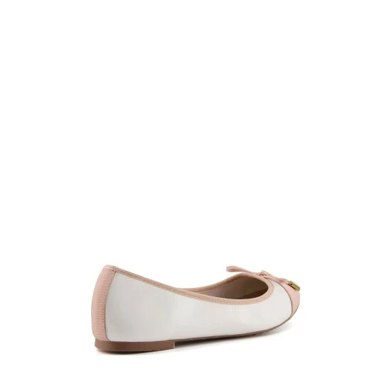 Dune London Hartlyn White Toe Cap Bow Ballerinas 5 Dune London Hartlyn White Toe Cap Bow Ballerinas - Image 3