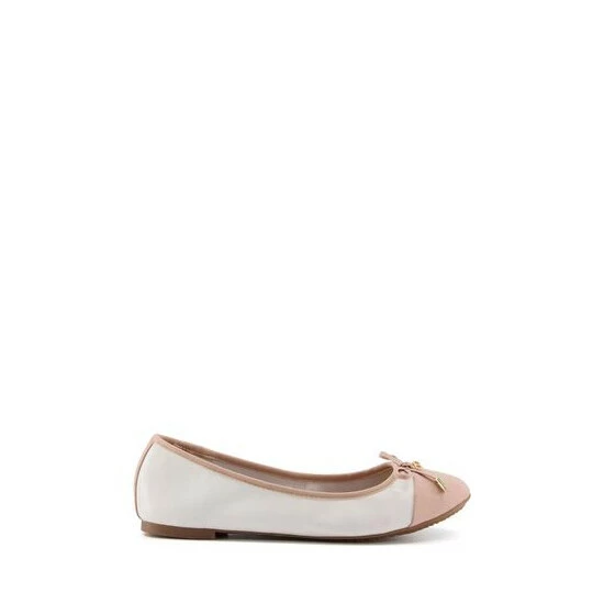 Dune London Hartlyn White Toe Cap Bow Ballerinas 7 Dune London Hartlyn White Toe Cap Bow Ballerinas - Image 5