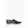 Dune London Black Santino Woven Trim Loafers
