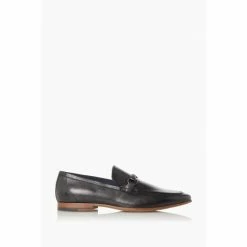 Dune London Black Santino Woven Trim Loafers