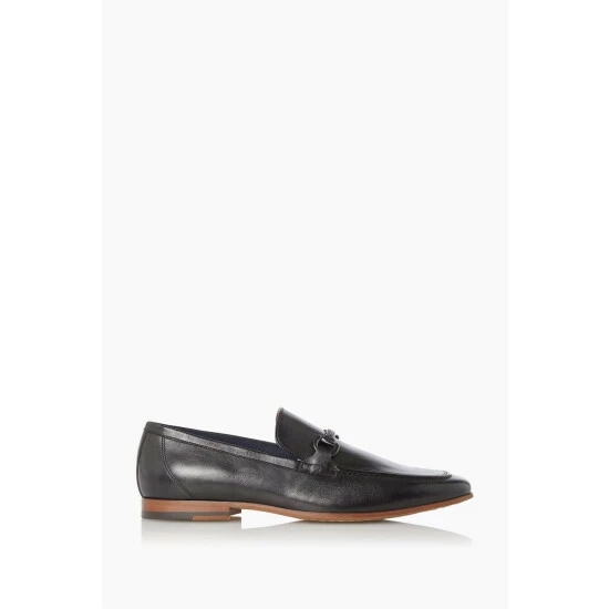 Dune London Black Santino Woven Trim Loafers 3 Dune London Black Santino Woven Trim Loafers