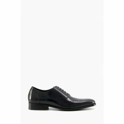 Dune London Black Syconn Punch Wingtip Oxford Shoes