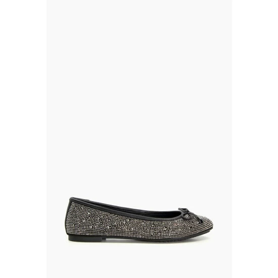 Dune London Harpar 2 Embossed Black Ballet Pump Shoes 2 Dune London Harpar 2 Embossed Black Ballet Pump Shoes